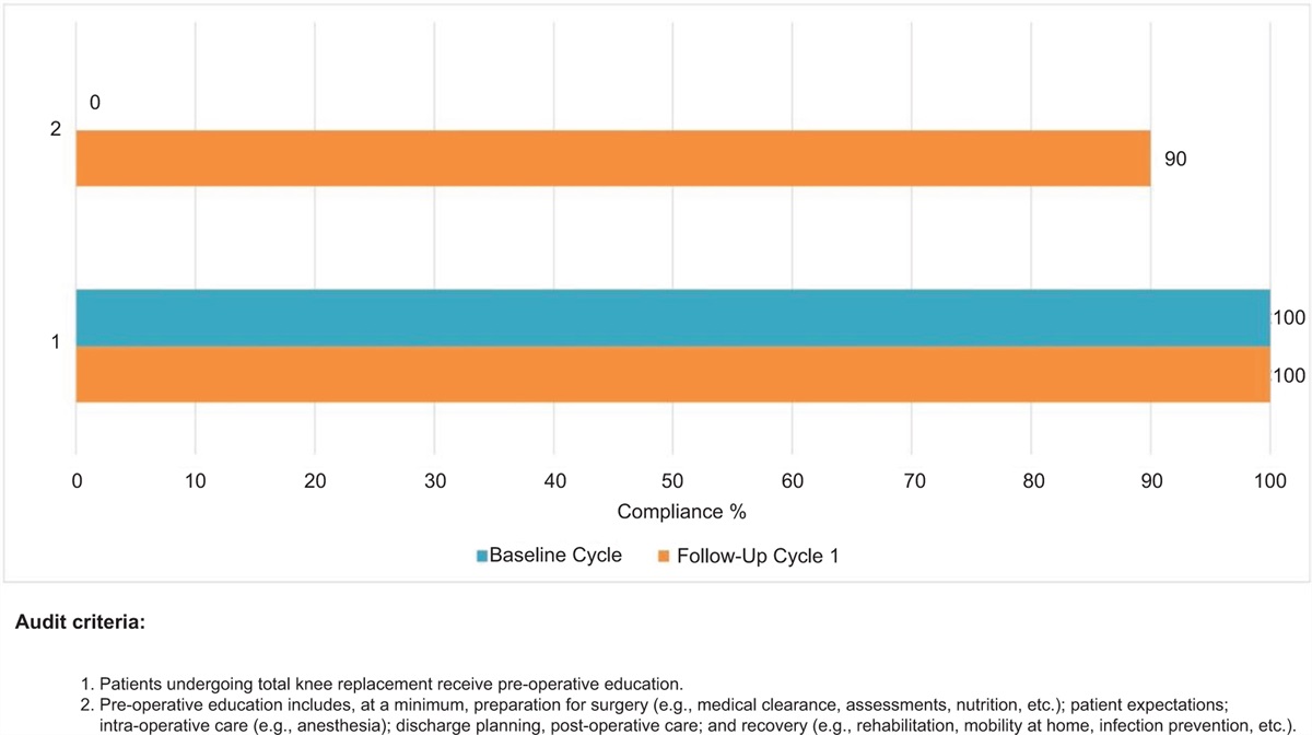 Implementing evidence-based pre-operative education in hospitalized patients undergoing total knee replacement: a best practice implementation project