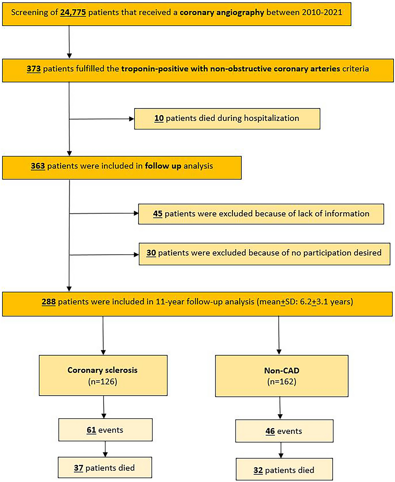 Prognostic Implications of Coronary Artery Sclerosis in Troponin-Positive Patients with Non-Obstructive Coronary Arteries