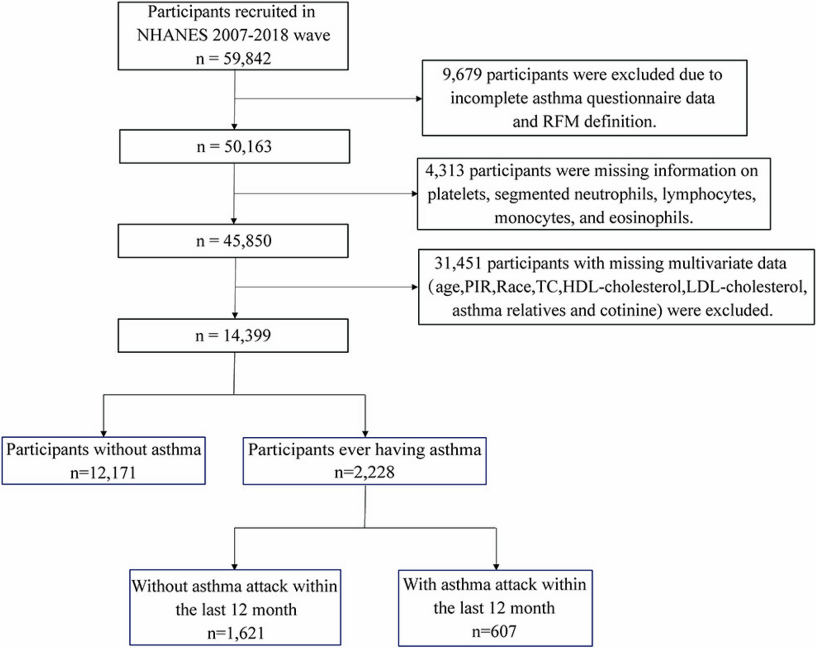 Association of relative fat mass with asthma: inflammatory markers as potential mediators
