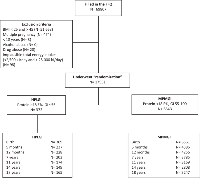 Association of a high-protein and low-glycemic-index diet during pregnancy with offspring growth and obesity until the age of 18 years – a target trial emulation